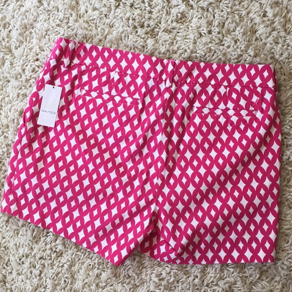 NAUTICA Cotton Shorts Pink Geometric - Picture 2 of 7